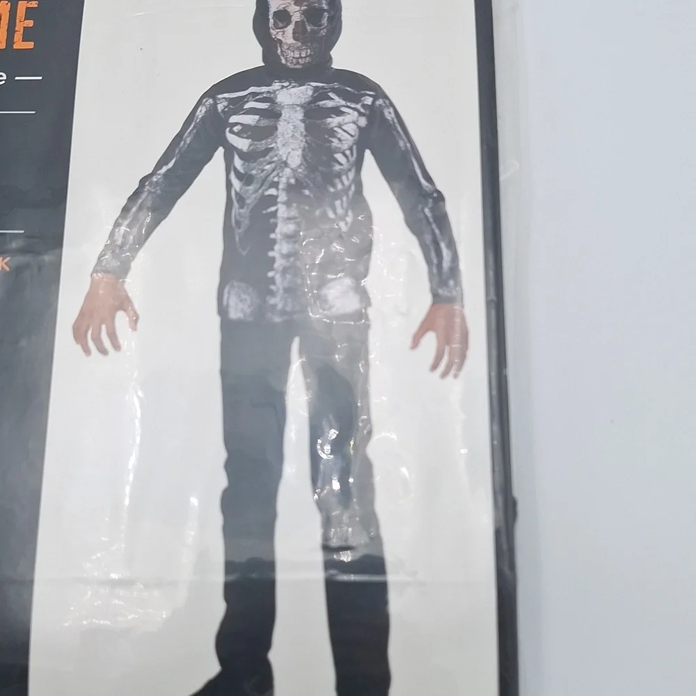 Kids Skeleton Costume with Mask - Black and White
